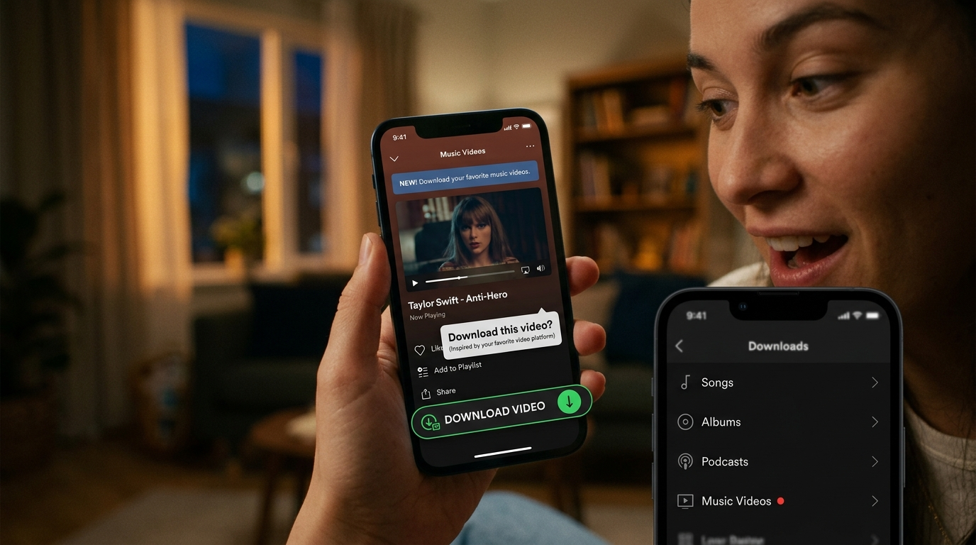 Spotify, YouTube'dan İlham Alarak Müzik Video İndirimi Getirebilir